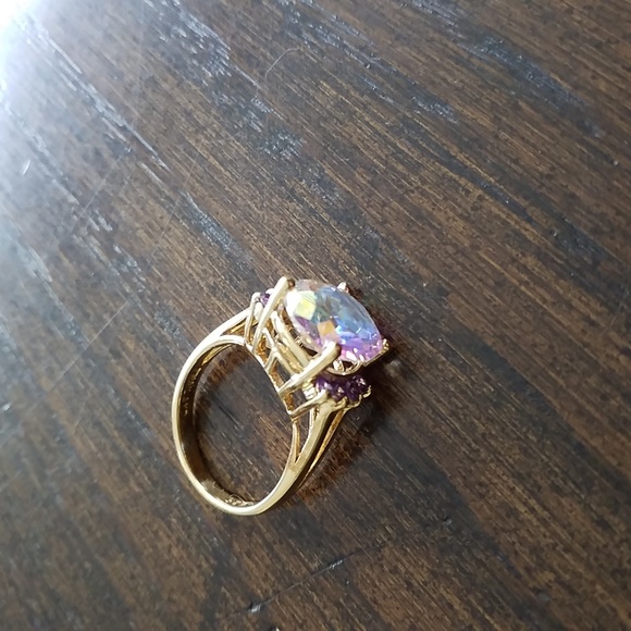 Mercury Mystic Topaz Cut Gemstone Ring In Gold Over Sterling Silver. - Picture 5 of 5